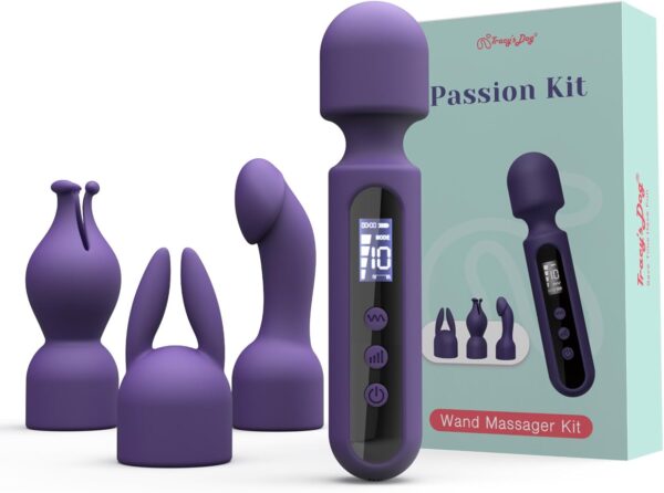 Tracy's Dog Wand Vibrator Kits, Couple Adult Sex Toys with 3 Attachments