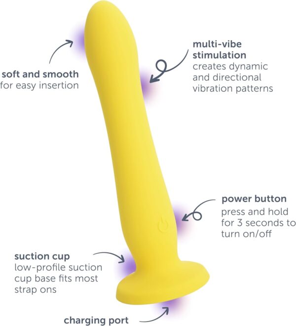 plusOne Luxe Ripple Multi Vibe Vibrating Massager Dildo