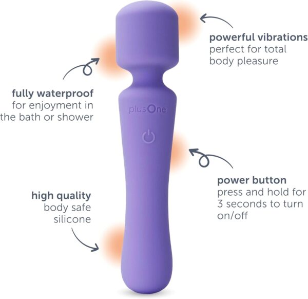 plusOne Wand Vibrator for Solo or Partner Play, Muscle Relaxation